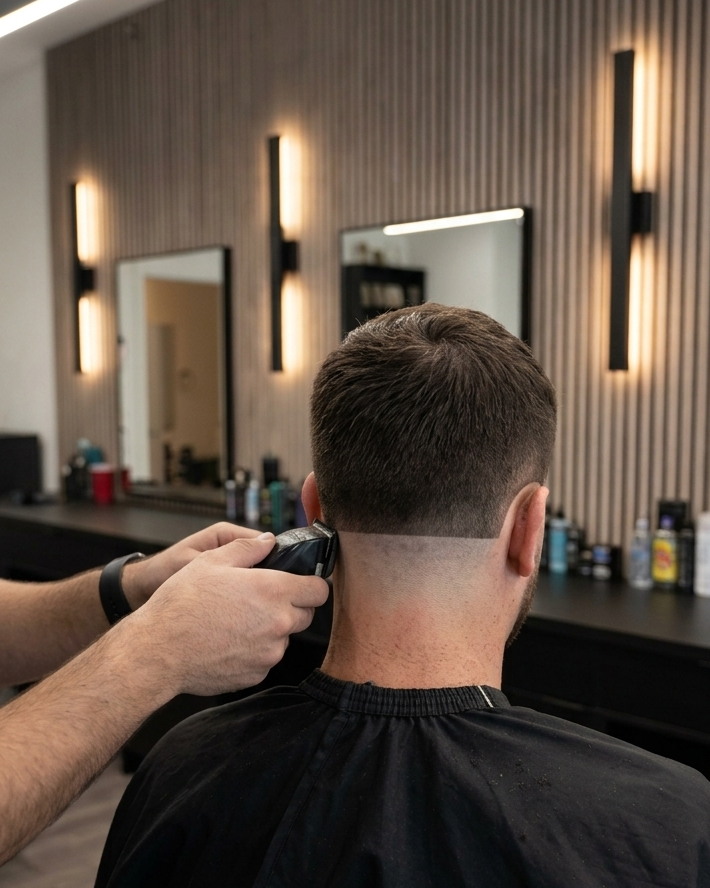 A curly top with a clean fade