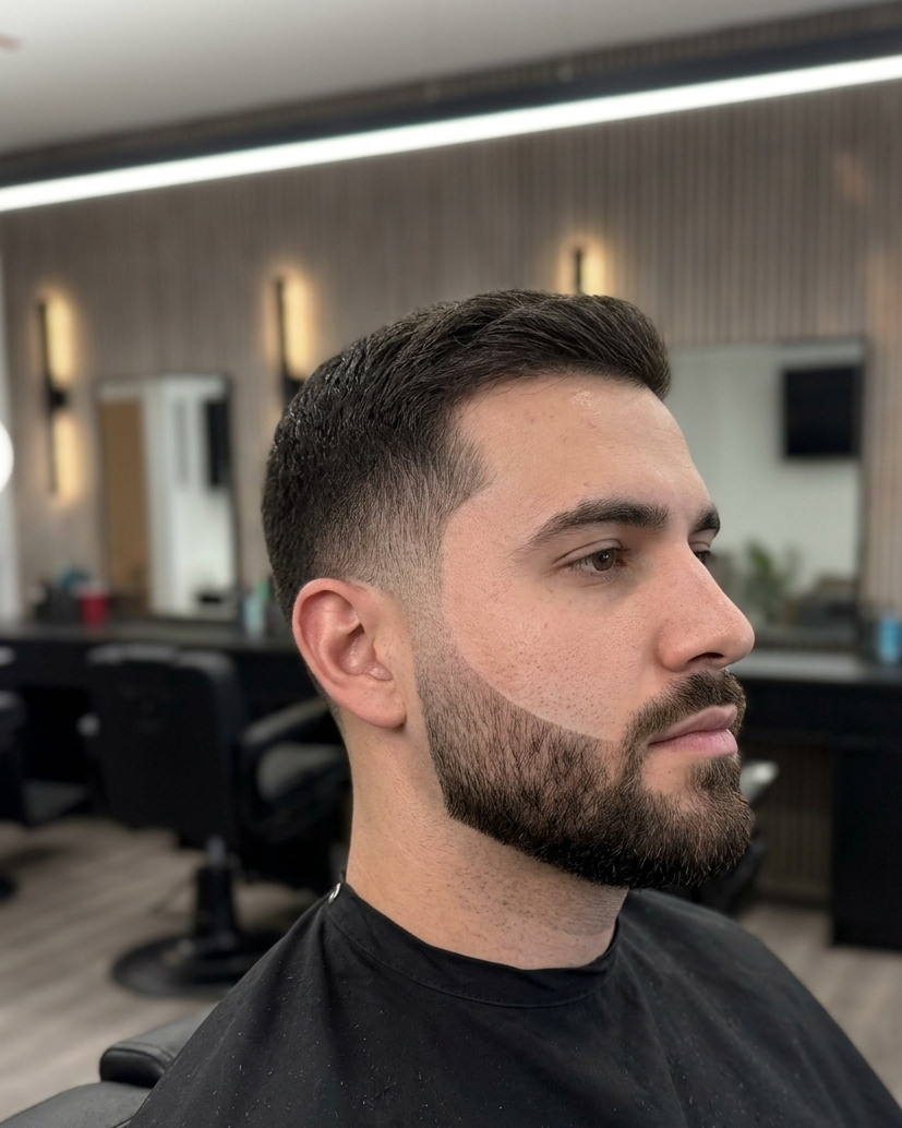 Cleaning up a neckline with trimmers